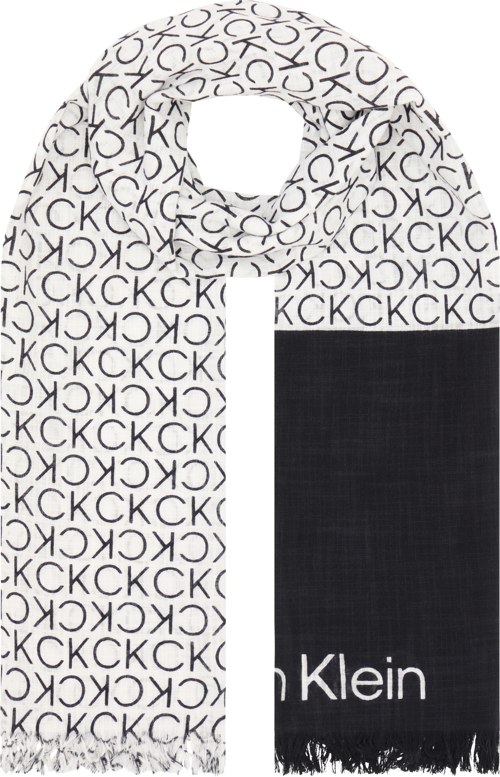 Calvin Klein Schal "MONOGRAM COTTON GAUZE STOLE", mit Logomuster günstig online kaufen