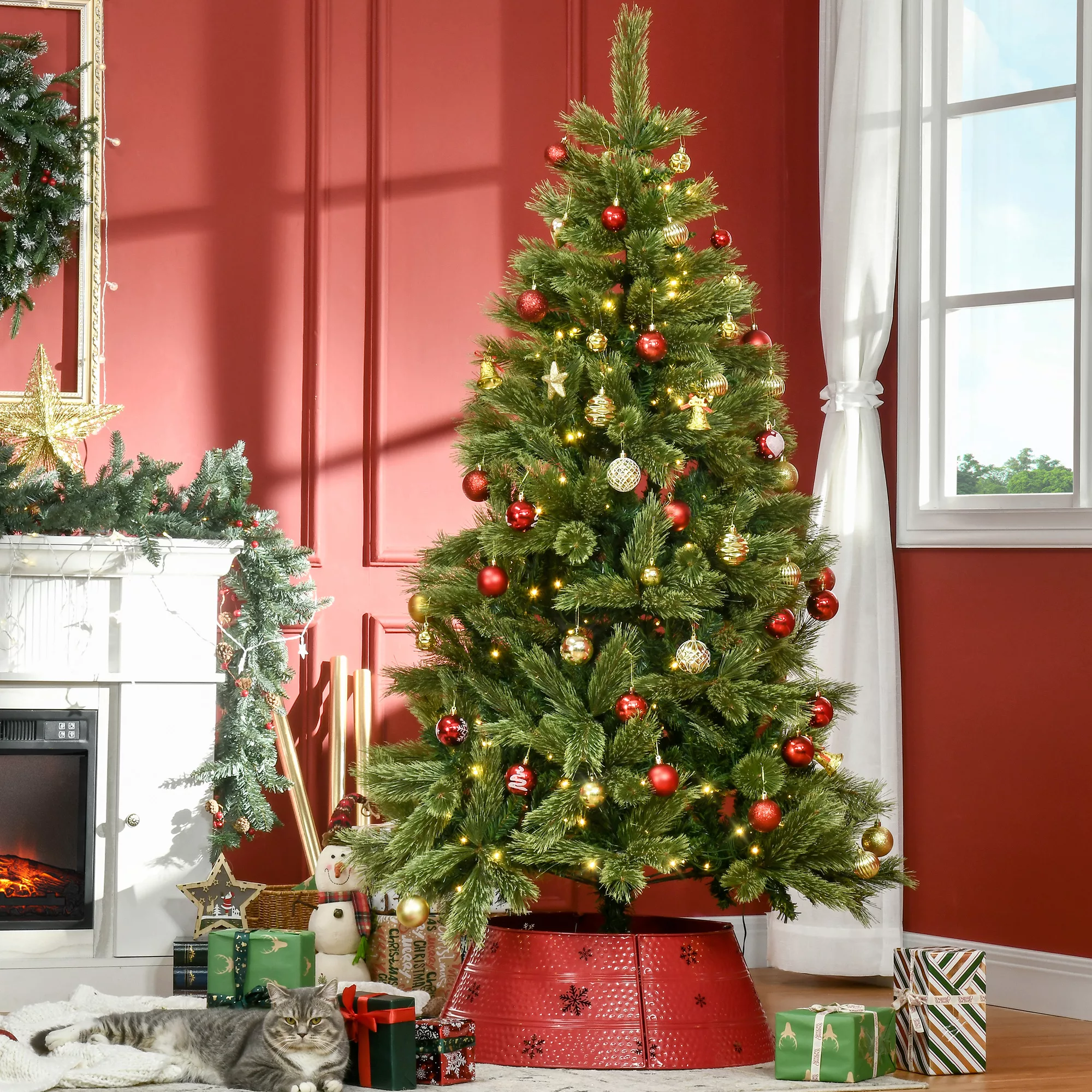 HOMCOM Weihnachtsbaum mit Standfuß 180 cm Künstlicher Tannenbaum Christbaum günstig online kaufen