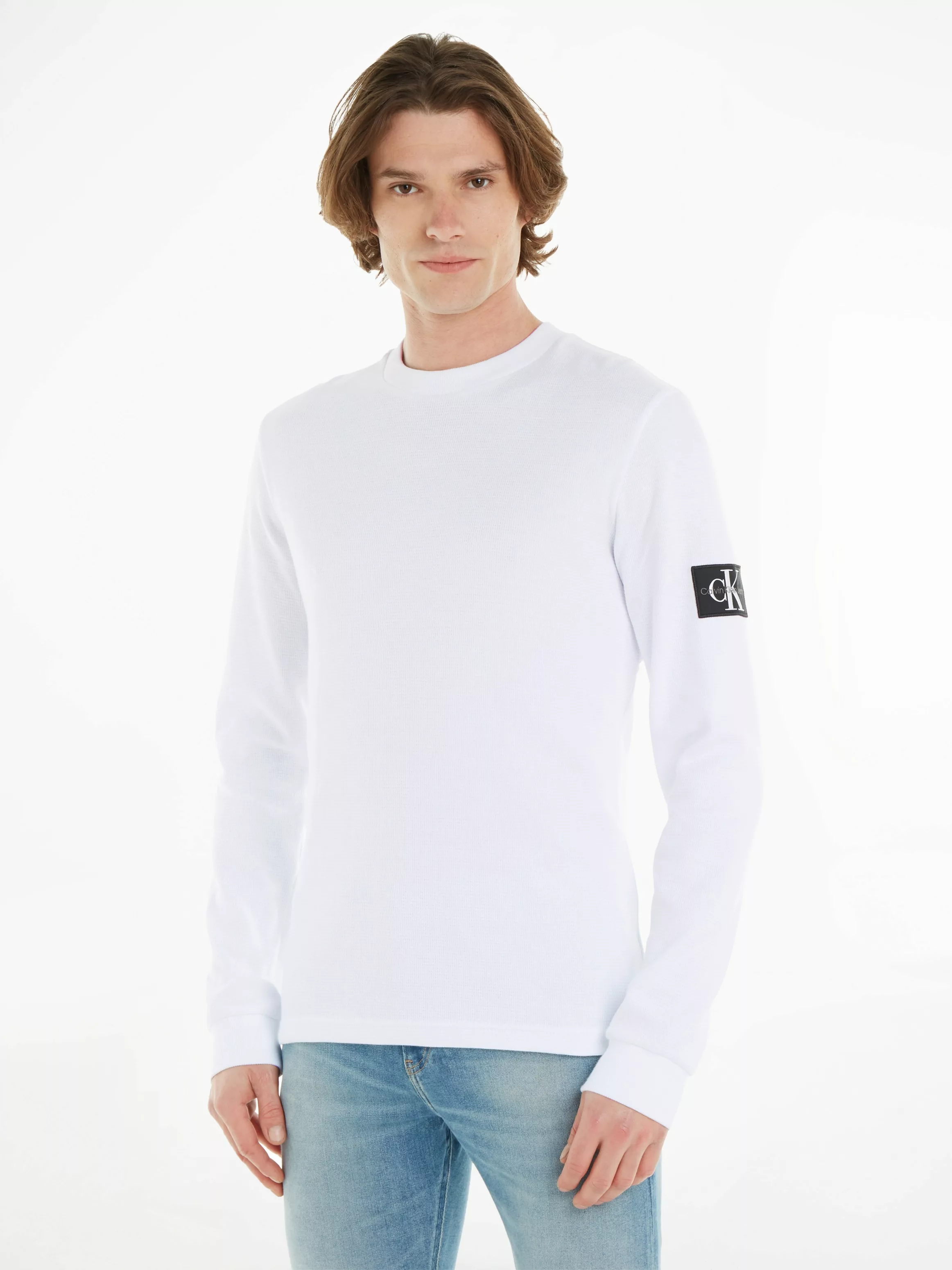 Calvin Klein Jeans Langarmshirt "BADGE WAFFLE LS TEE", mit Logopatch günstig online kaufen
