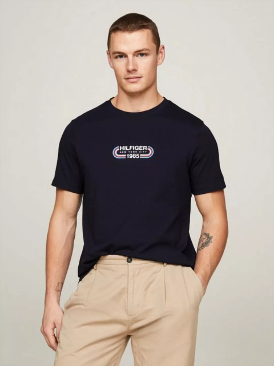 Tommy Hilfiger T-Shirt HILFIGER TRACK GRAPHIC TEE mit grafischem Logo günstig online kaufen