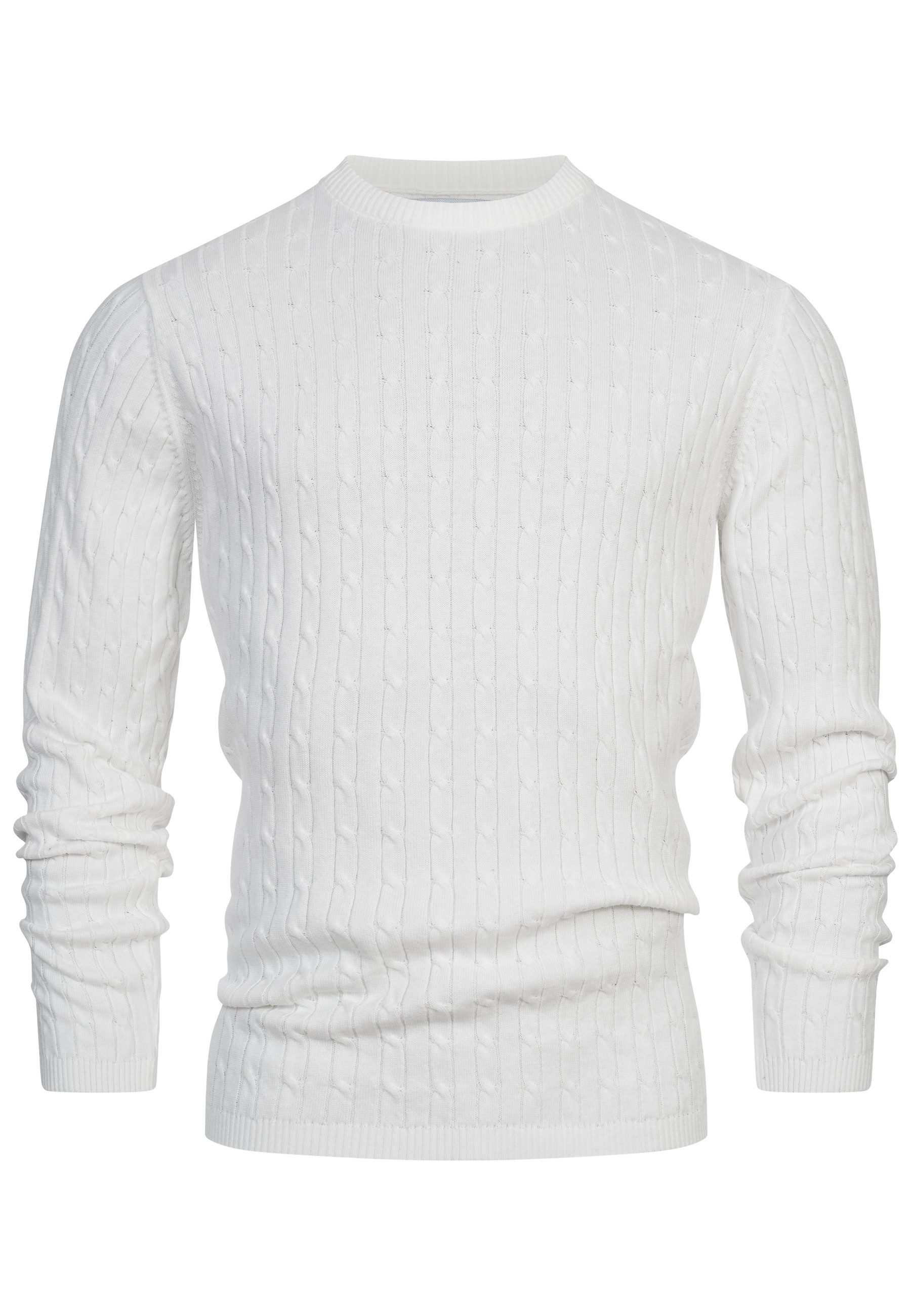 Kronstadt Strickpullover KSCable Feinstrickpullover mit Rundhalsausschnitt günstig online kaufen