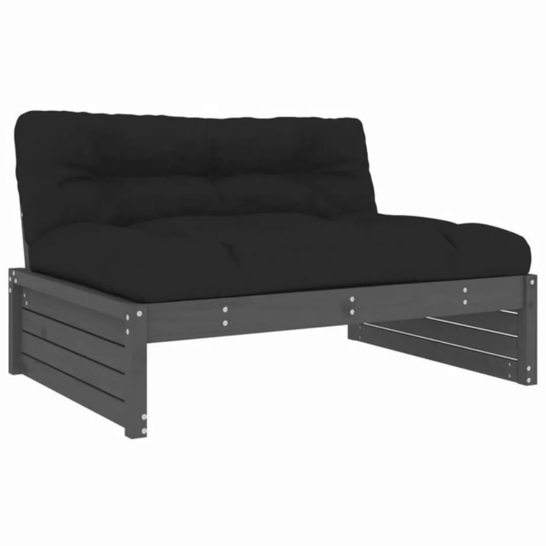 vidaXL Sofaelement Mittelsofa Grau 120x80 cm Massivholz Kiefer (1 St) günstig online kaufen