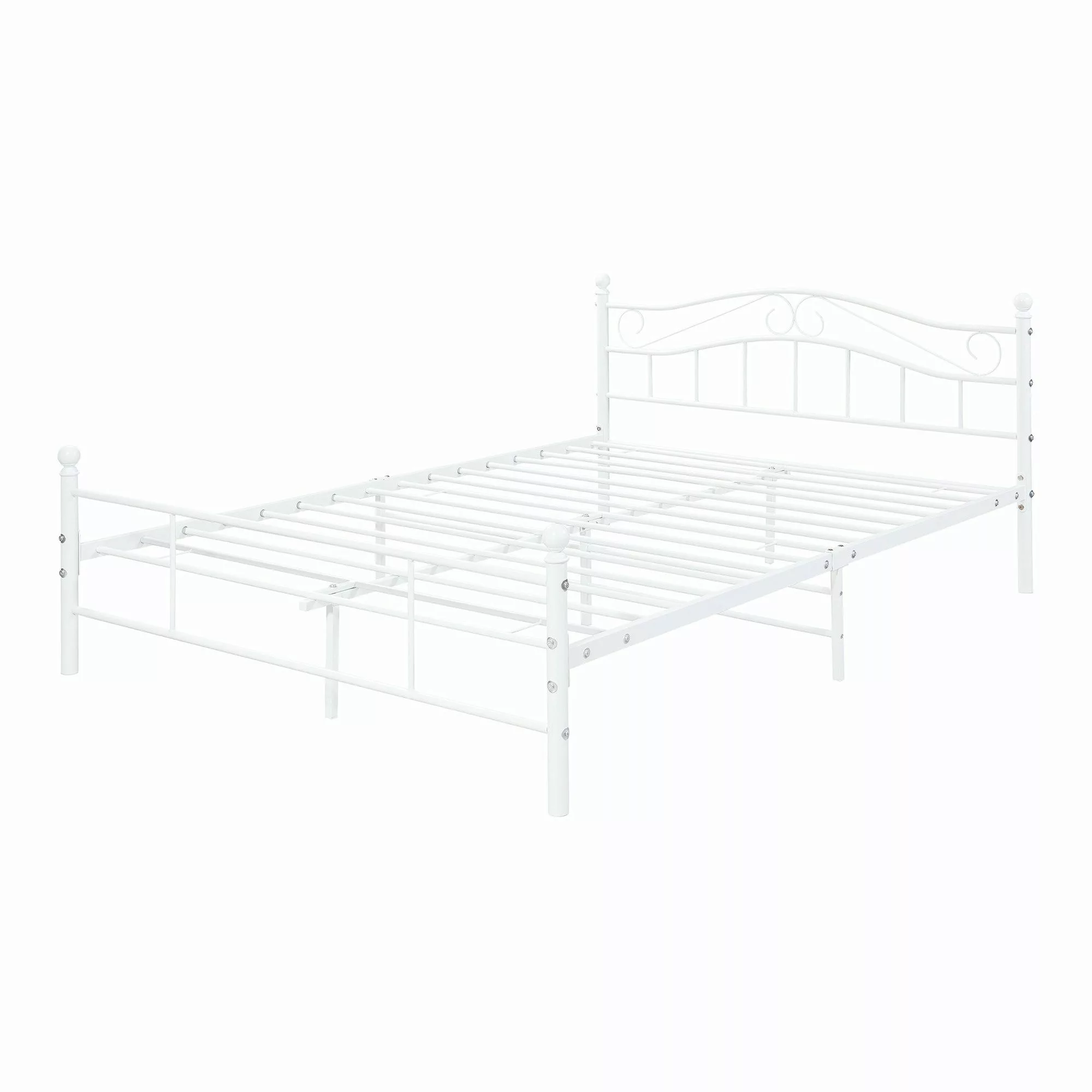 en.casa Metallbett, »Florenz« 140x200cm Weiß + günstig online kaufen