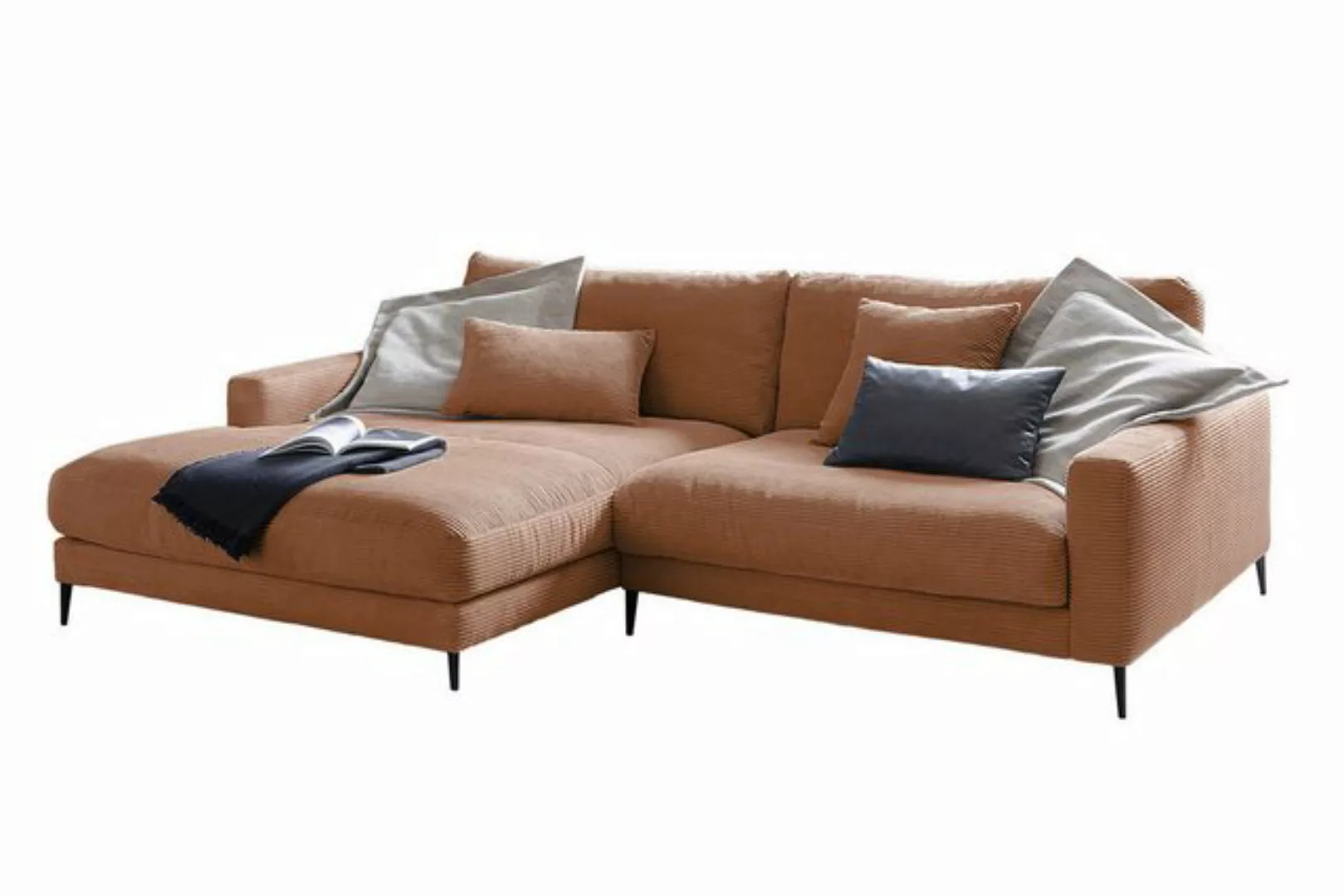 KAWOLA Ecksofa CARA, Couch L-Form links oder rechts Cord verschiedene Farbe günstig online kaufen