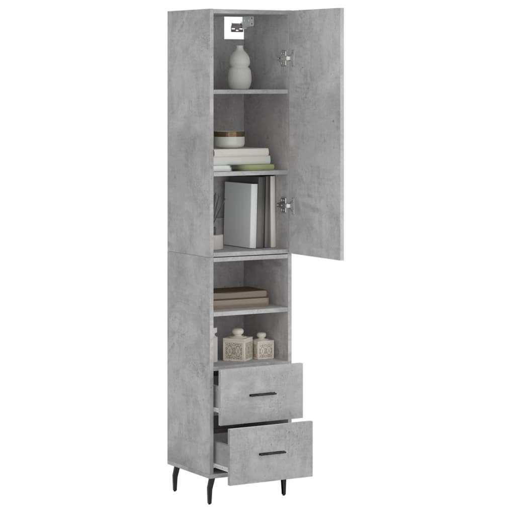 vidaXL Highboard Highboard Betongrau 34,5x34x180 cm günstig online kaufen