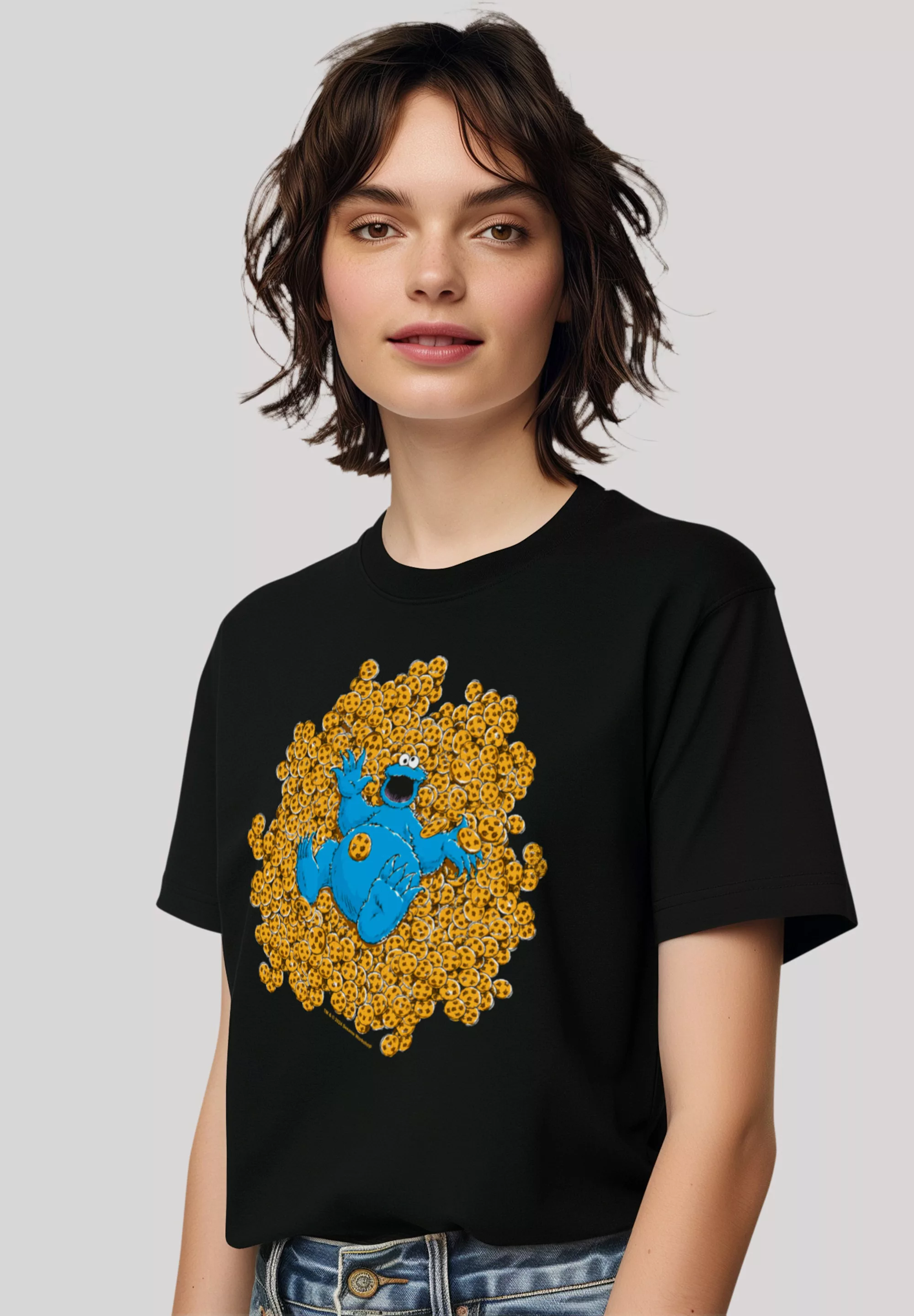 F4NT4STIC T-Shirt "Sesamstraße Cookie Monster Coockie Bad", Premium Qualitä günstig online kaufen