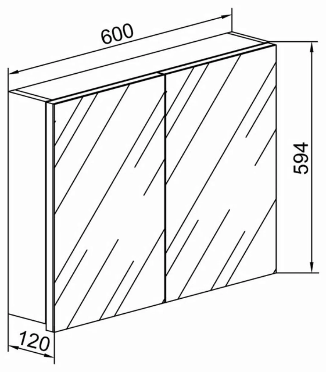 VCM Spiegelschrank Holz Badmöbel Spiegelschrank Spiegel Badinos 60 cm (1-St günstig online kaufen