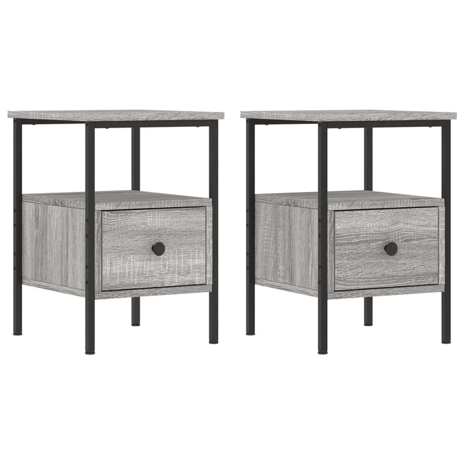 vidaXL Nachttische 2 Stk Grau Sonoma 34x36x50 cm Holzwerkstoff günstig online kaufen