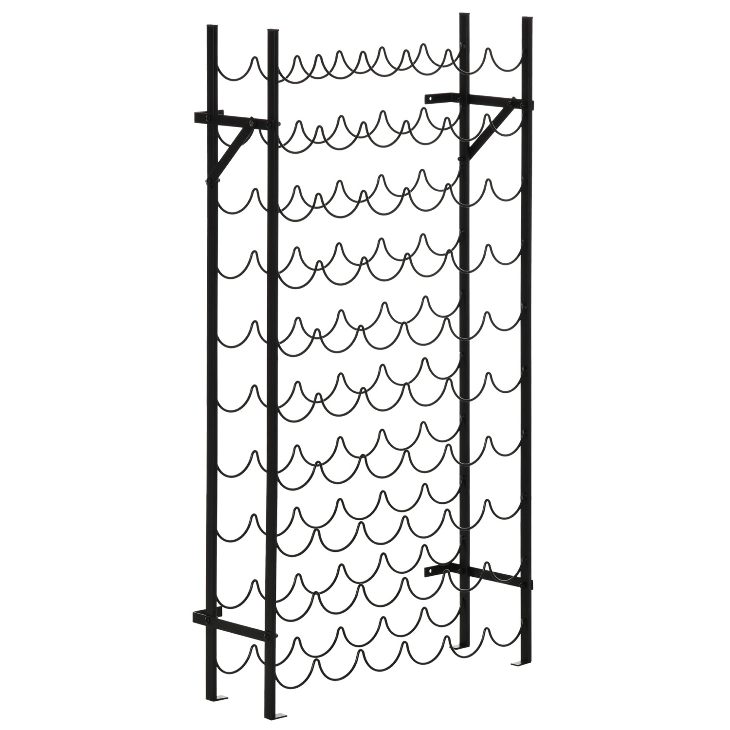 HOMCOM Weinregal Weinständer 60 Flaschen Wandbefestigung Metall Schwarz günstig online kaufen