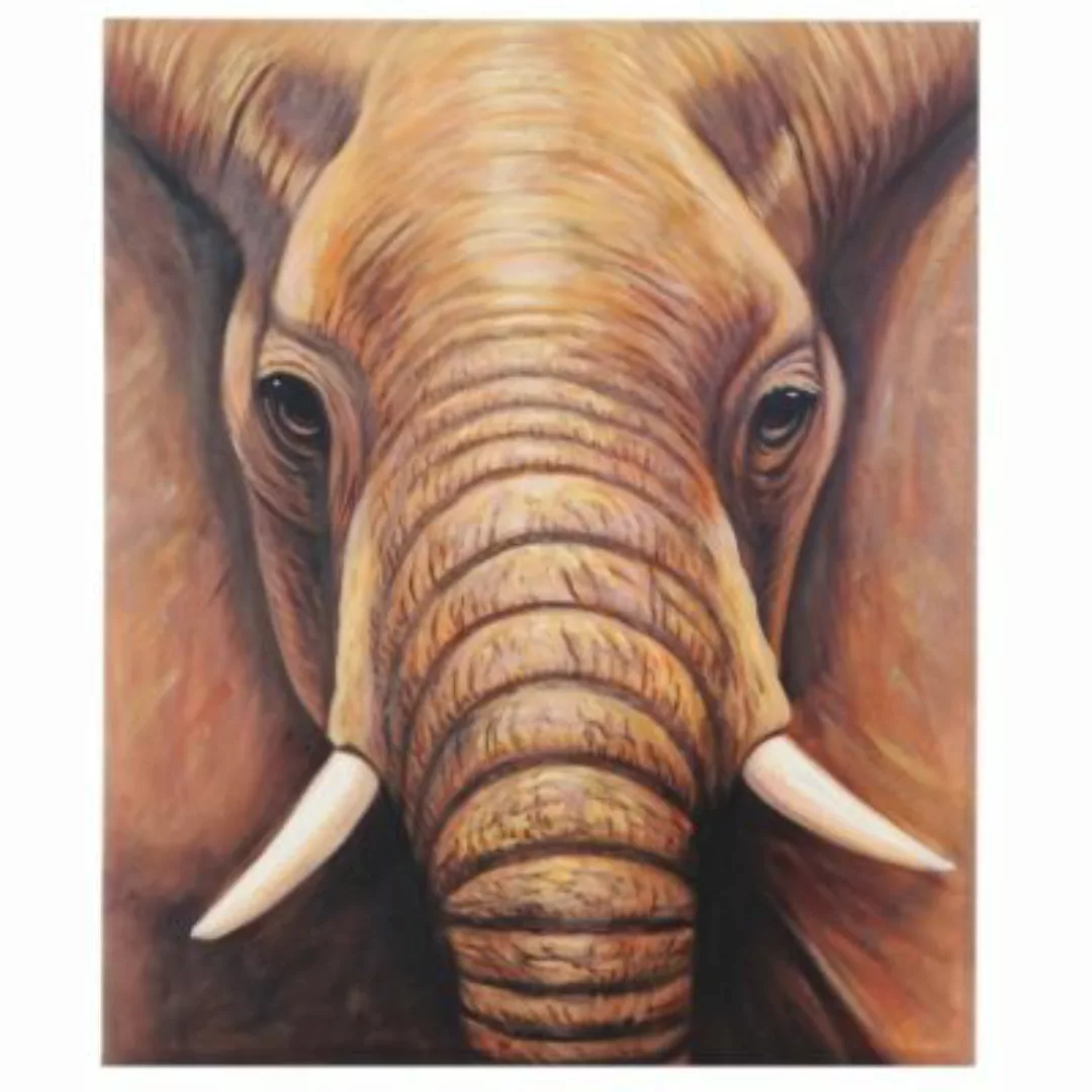 HWC Mendler Ölgemälde Nahaufnahme Elefant XL, handgemalt 120x100cm mehrfarb günstig online kaufen