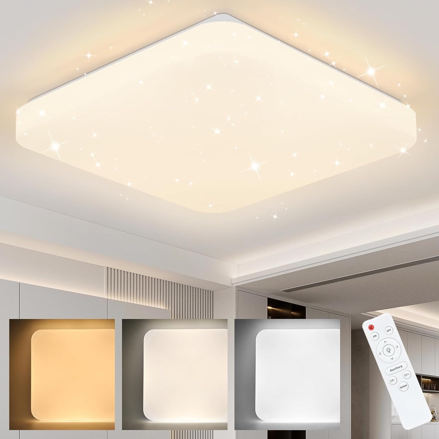 ZMH LED Deckenleuchte 37W Sternenhimmel Schlafzimmerlampe günstig online kaufen