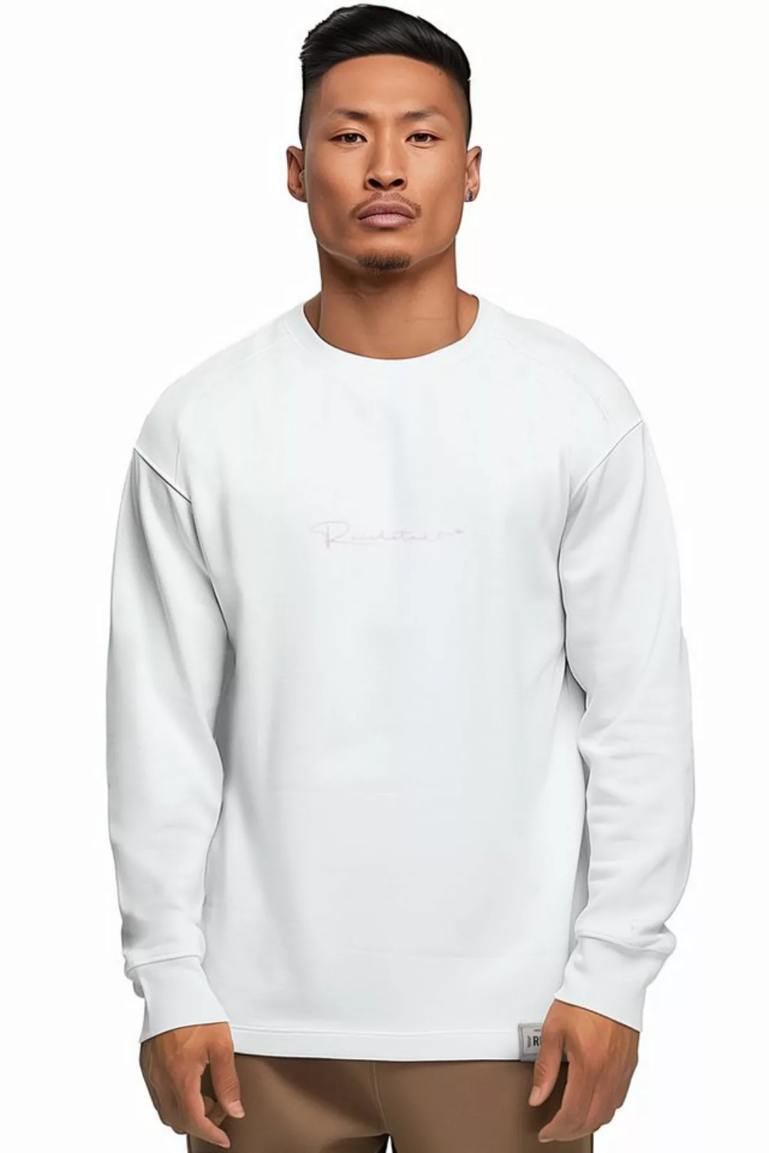 Reichstadt Longsleeve Oversize Langarm Shirt 23RS042 White XXL mit Stitchin günstig online kaufen