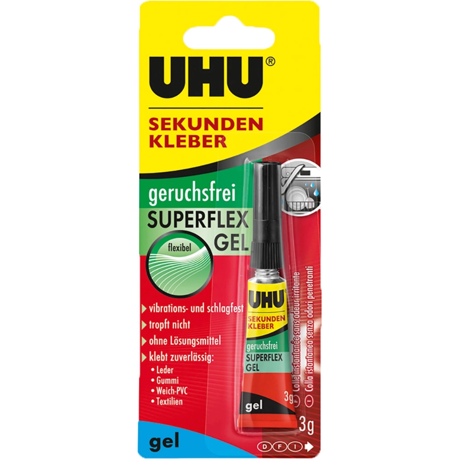 Uhu Sekunden Kleber Geruchsfrei Superflex Gel 3 g günstig online kaufen