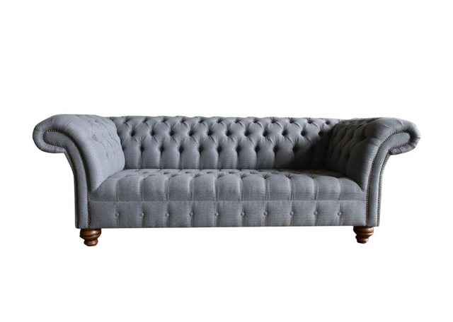 Xlmoebel Sofa Neue graue Chesterfield-Sitzgruppe mit drei Sitzplätzen, 1 Te günstig online kaufen