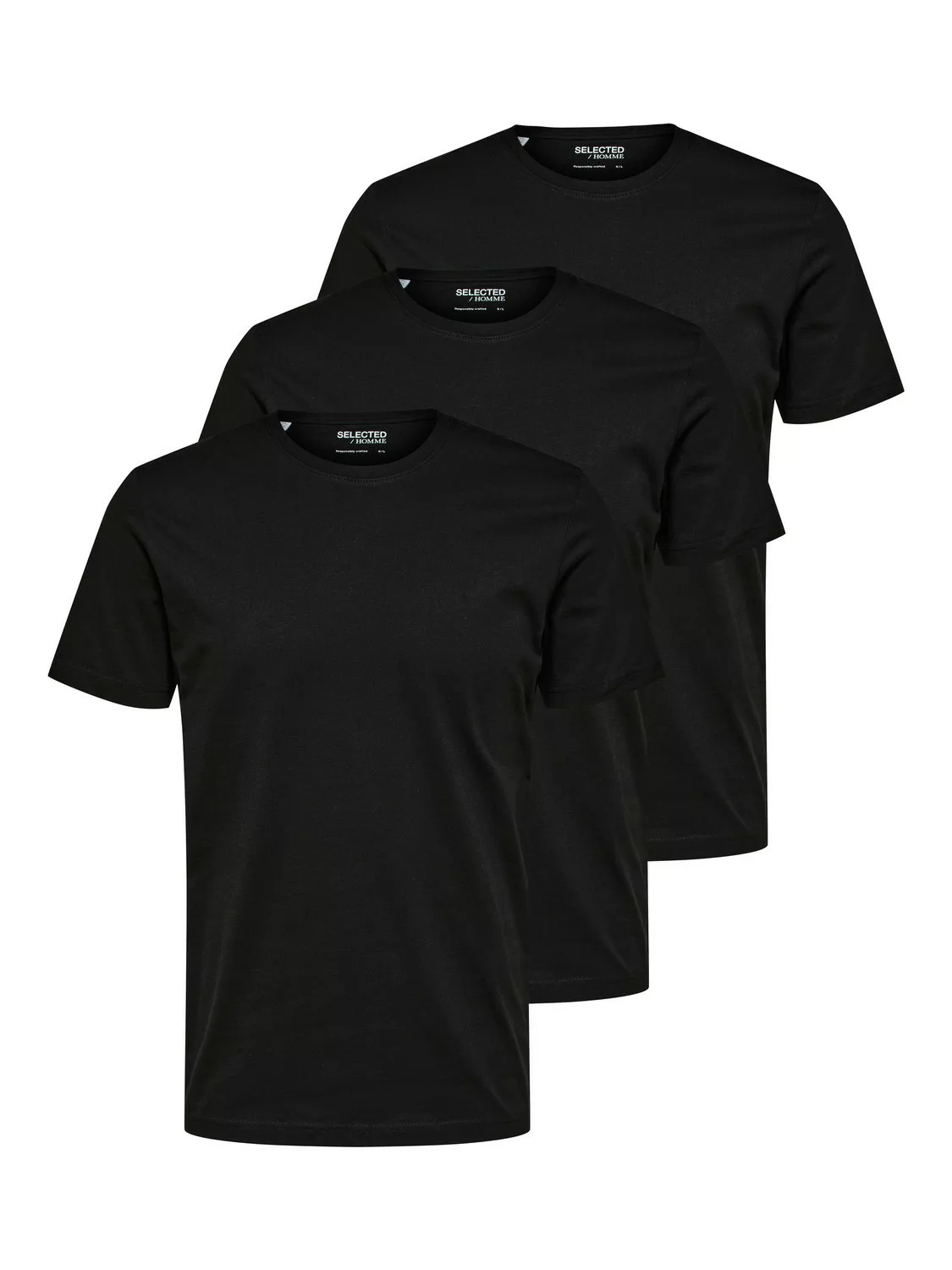 Selected Homme Herren Rundhals T-Shirt SLHAXEL - 3er Pack - Regular Fit günstig online kaufen