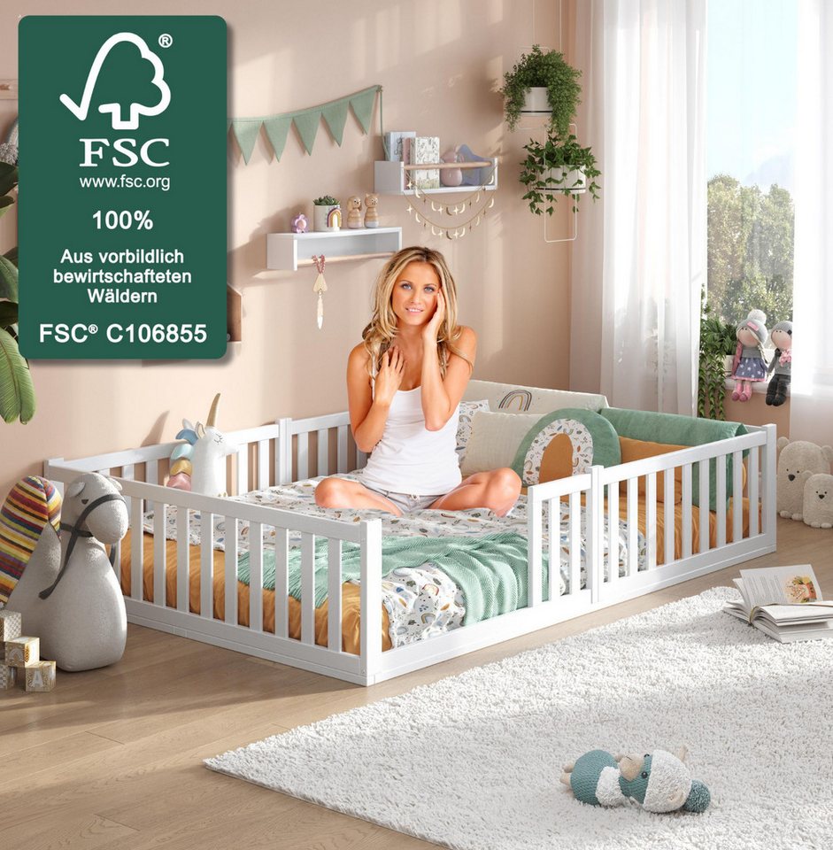 Alavya Home® Kinderbett Bodenbett TITAN aus aus Buche – FSC® 100% zertifizi günstig online kaufen