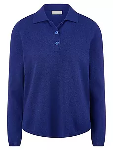 Polo-Pullover aus 100% Kaschmir include blau günstig online kaufen