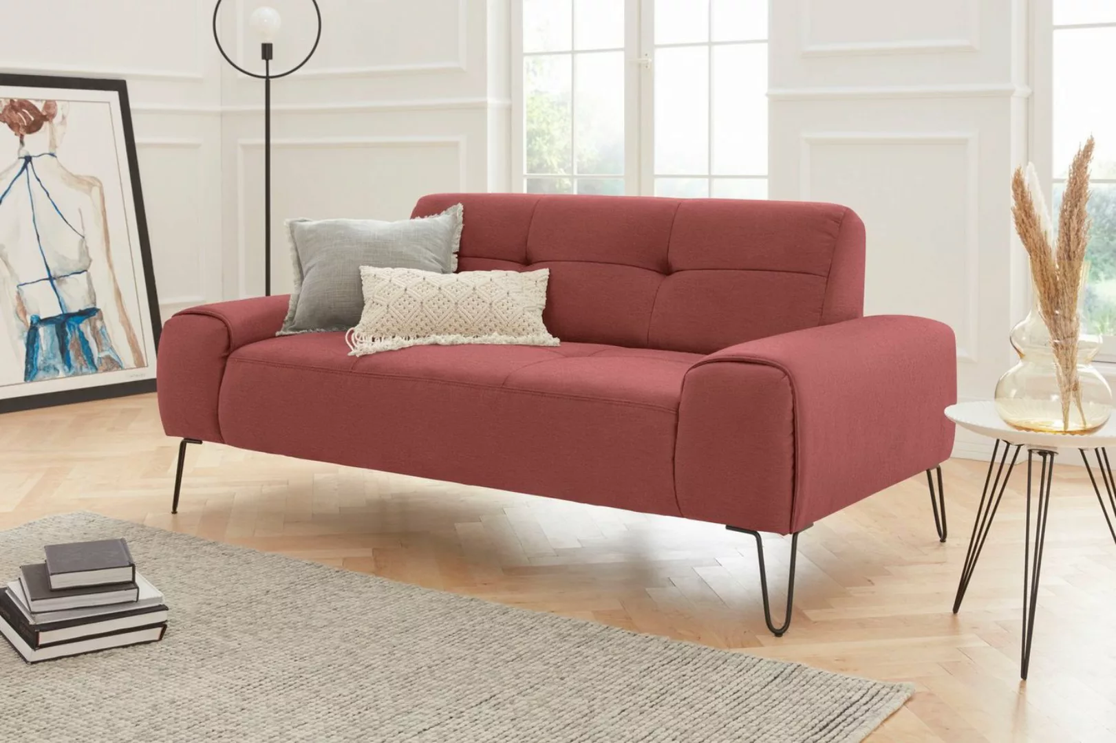 exxpo - sofa fashion 3-Sitzer Taranto, aktuelles Design trifft Sitzkomfort, günstig online kaufen