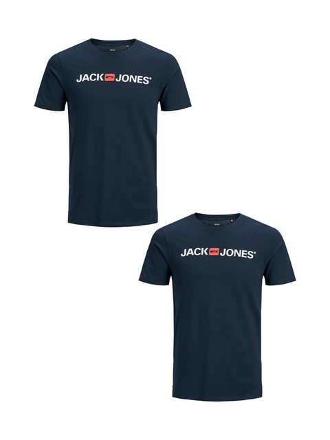 Jack & Jones T-Shirt 2er-SET Kurzarm T-Shirt Plus + Size CREW NECK (2-tlg) günstig online kaufen