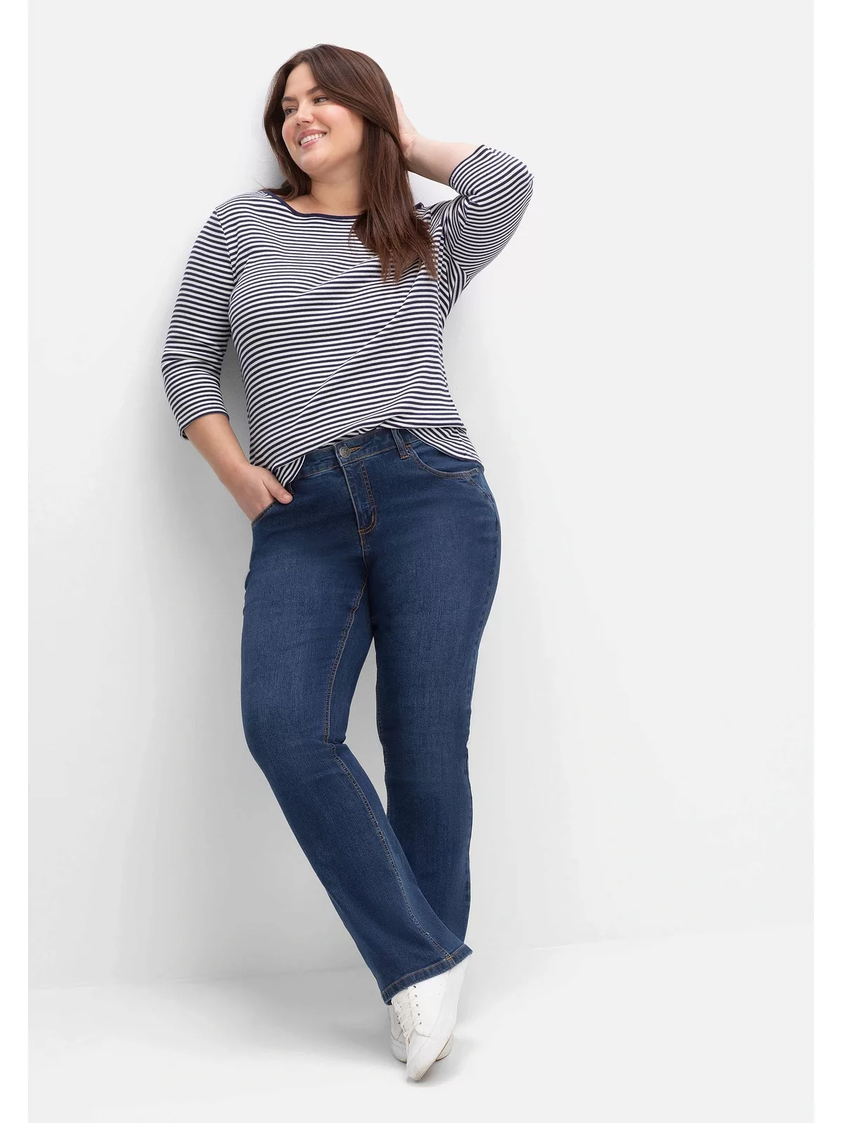 Sheego Bootcut-Jeans "Große Größen", SUSANNE ideal bei viel Bauch und schma günstig online kaufen