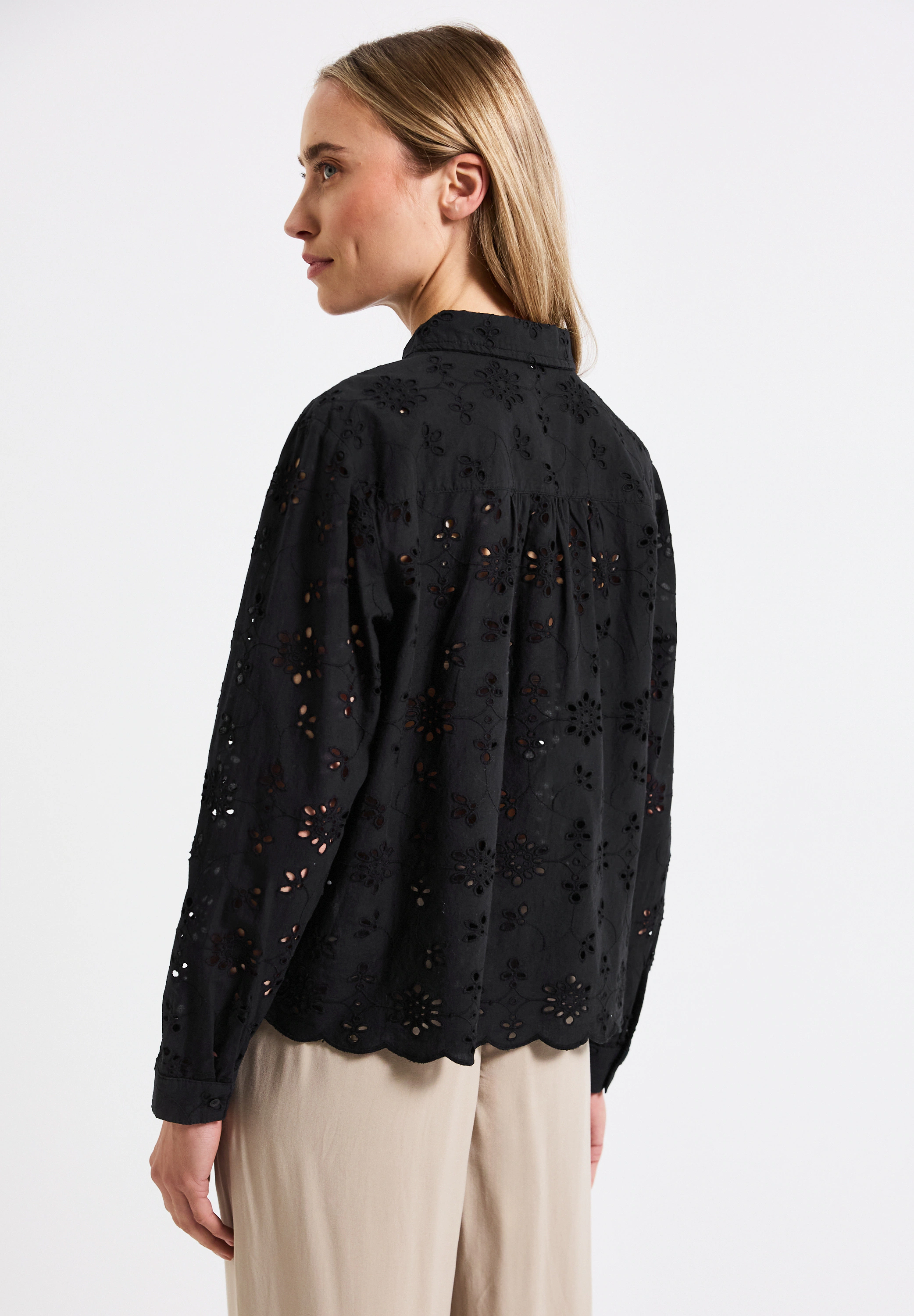 STREET ONE Hemdbluse, mit Lochstickerei günstig online kaufen