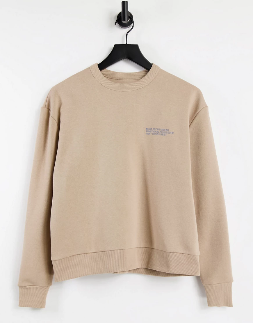 HIIT – Signature – Sweatshirt in Hellbraun-Weiß günstig online kaufen