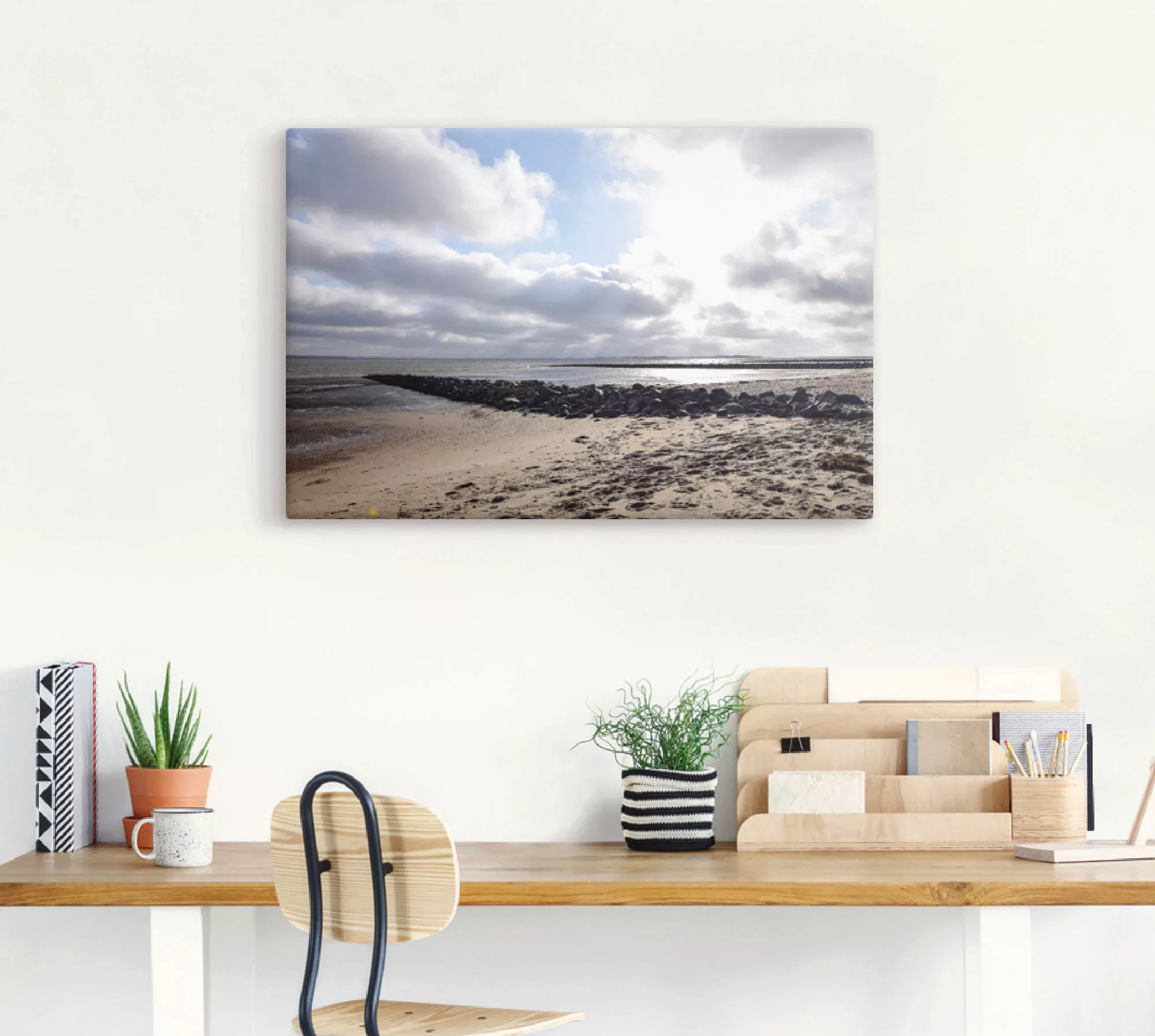 Artland Leinwandbild "Sonnenuntergang auf der Insel Föhr", Strand, (1 St.), günstig online kaufen