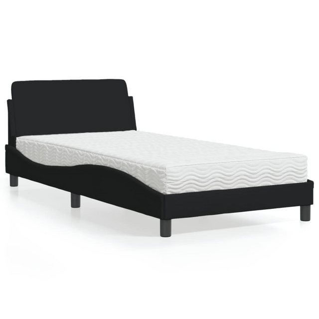 vidaXL Bett Bett mit Matratze Schwarz 100x200 cm Stoff günstig online kaufen