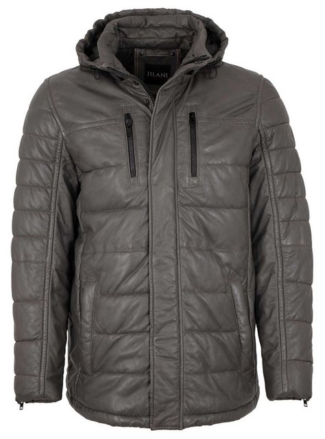 Jilani Lederjacke Kean Jilani - Herren Lederjacke Steppjacke Kapuze Lammnap günstig online kaufen