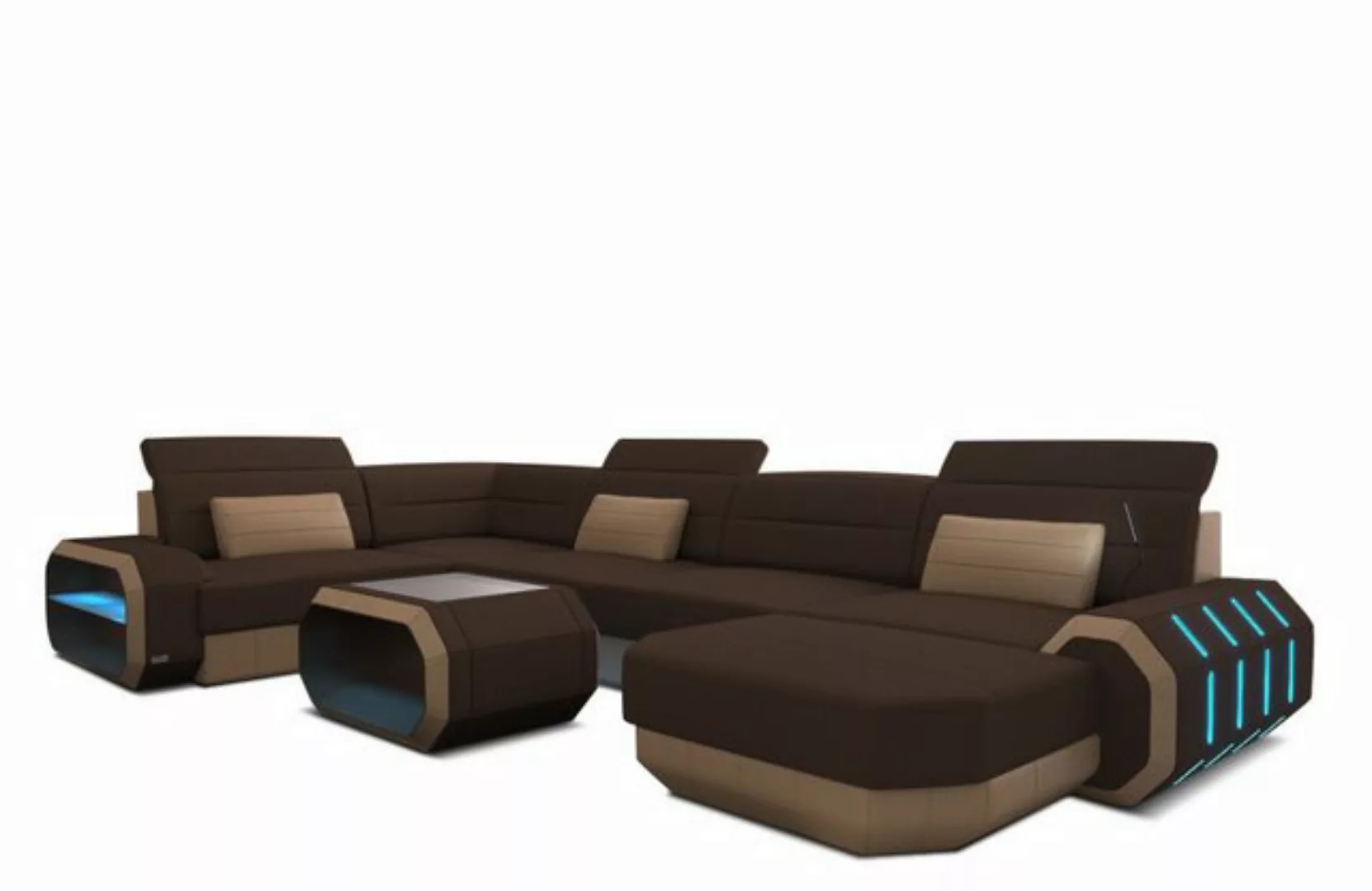 Sofa Dreams Wohnlandschaft Design Stoff Polster Sofa Roma U Form M Mikrofas günstig online kaufen