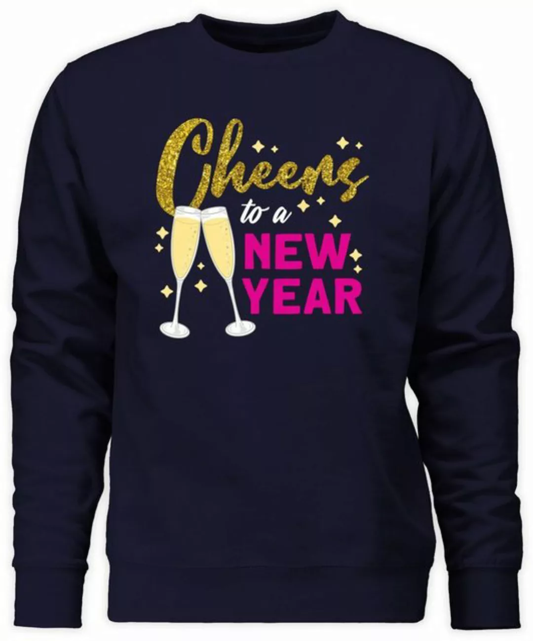 Shirtracer Sweatshirt Cheers to a new year (1-tlg) Silvester Erwachsene günstig online kaufen