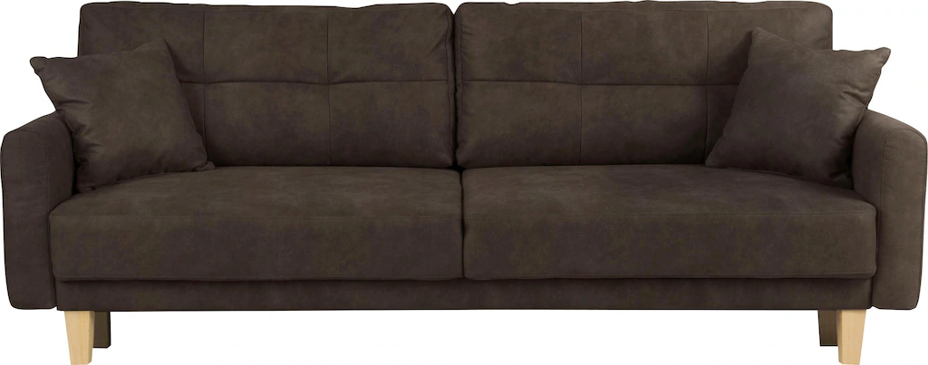 Home affaire 3-Sitzer "TRIPLO optionale Schlafsofa mit Bettkasten, Maße B/T günstig online kaufen