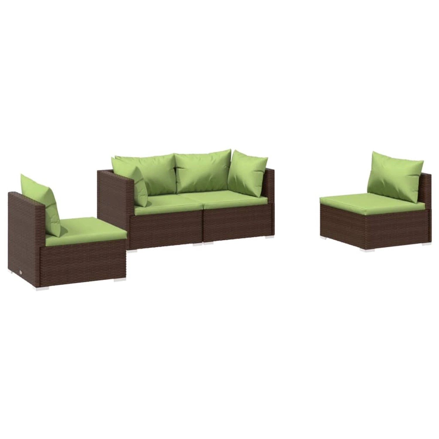 vidaXL 4-tlg Garten-Lounge-Set mit Kissen Poly Rattan Braun Modell 20 günstig online kaufen