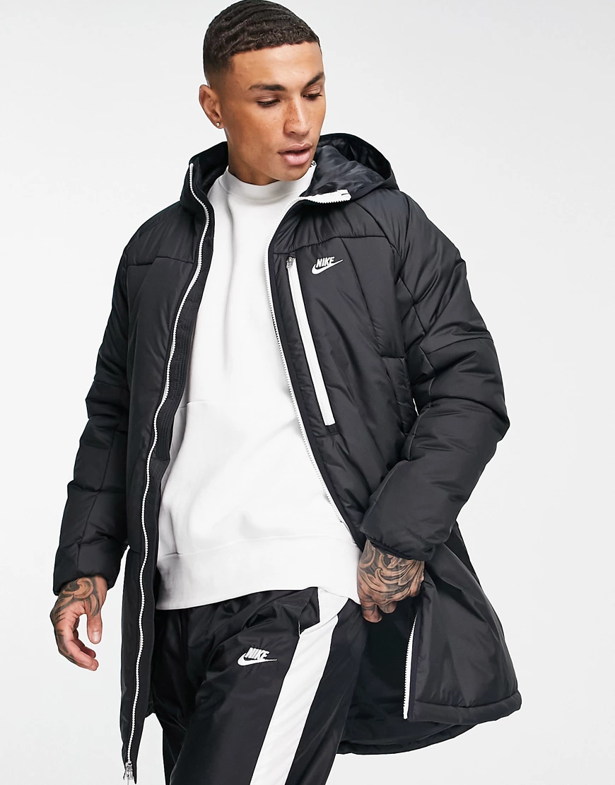 Nike – Legacy Therma-FIT – Langer, isolierter Parka in Schwarz günstig online kaufen