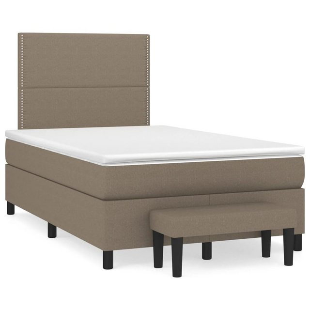 vidaXL Bettgestell Boxspringbett mit Matratze Taupe 120x200 cm Stoff Bett B günstig online kaufen