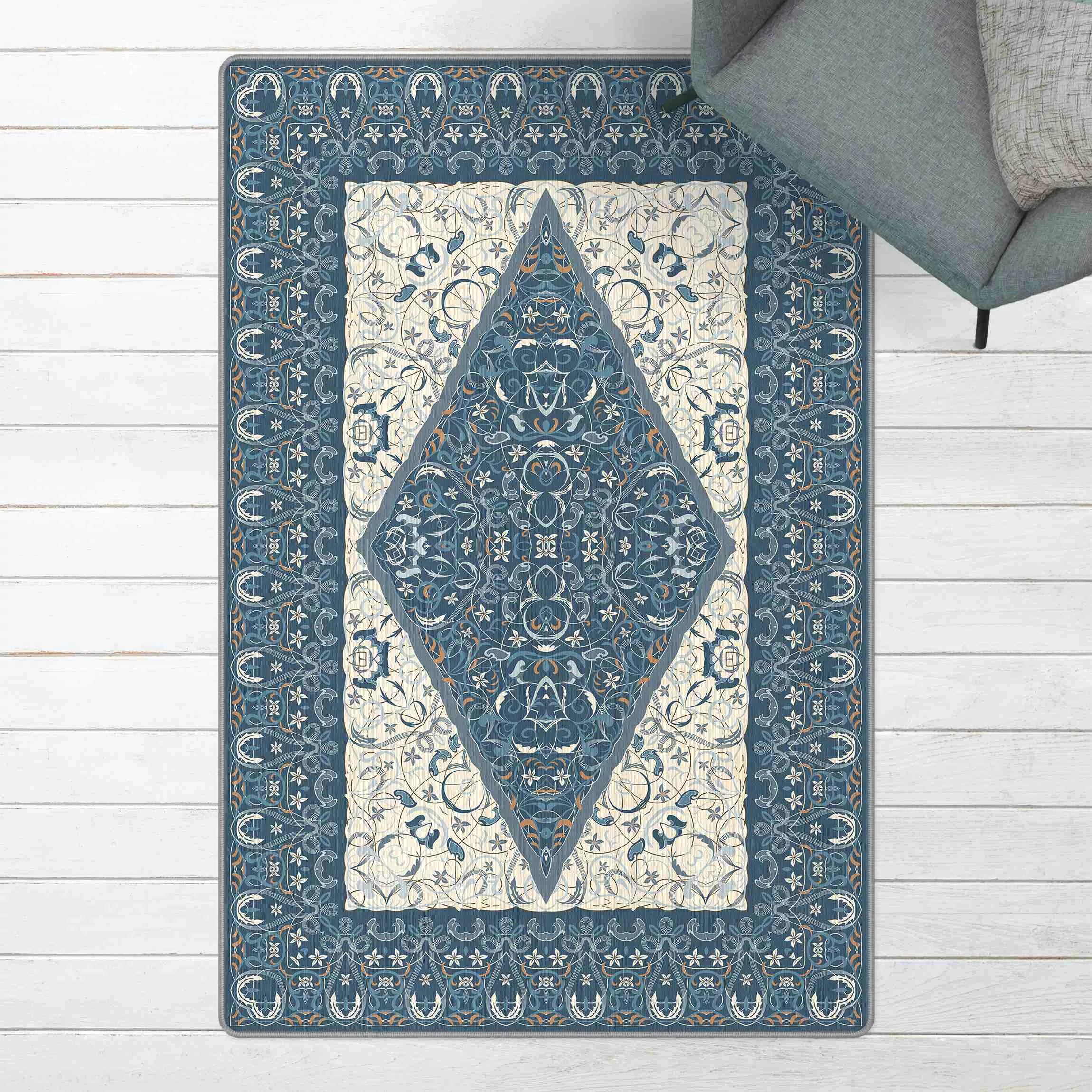 Teppich Arabischer Teppich in blau günstig online kaufen