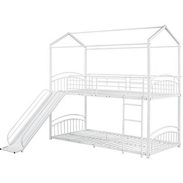 Celya Etagenbett Metallbett Kinderbett 90x200m mit Treppe und Rutschen, Hau günstig online kaufen