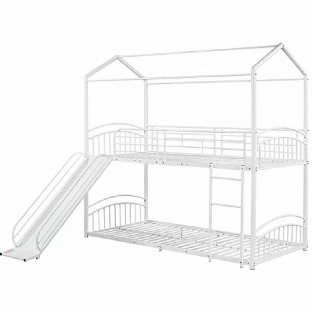 Celya Etagenbett Metallbett Kinderbett 90x200m mit Treppe und Rutschen, Hau günstig online kaufen