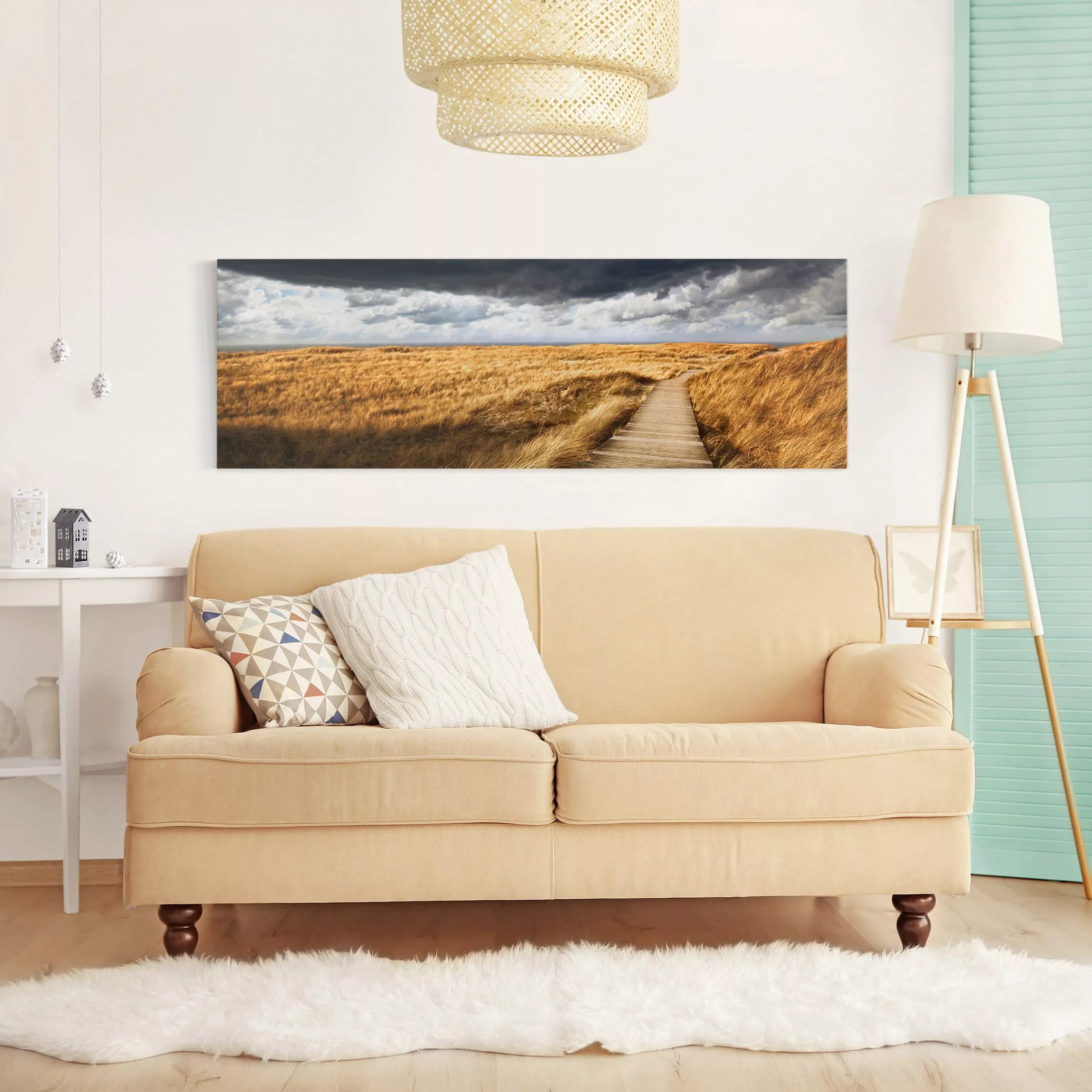 Leinwandbild Strand - Panorama Weg in den Dünen günstig online kaufen