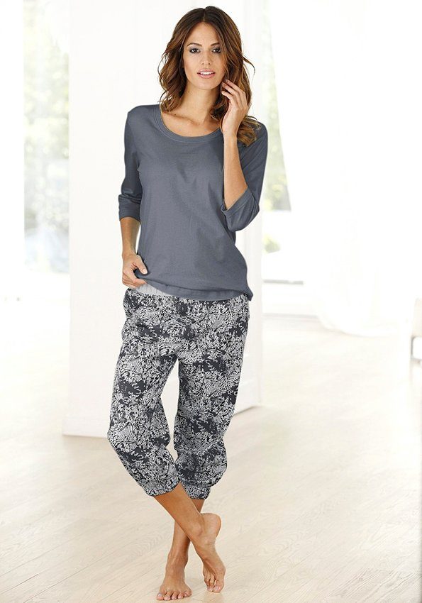 Buffalo Capri-Pyjama, (2 tlg.), mit gemusterter Hose günstig online kaufen