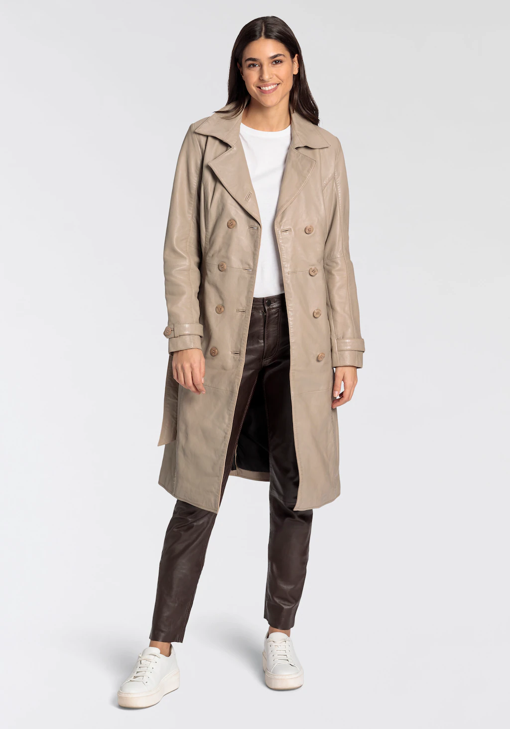 Mauritius Ledermantel "GWTaruh OT", (2 tlg.), femininer Leder-Trenchcoat mi günstig online kaufen