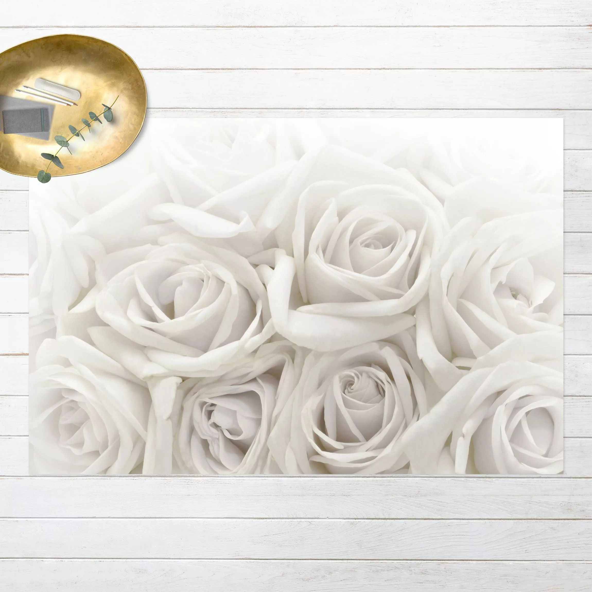 Vinyl-Teppich Weiße Rosen günstig online kaufen