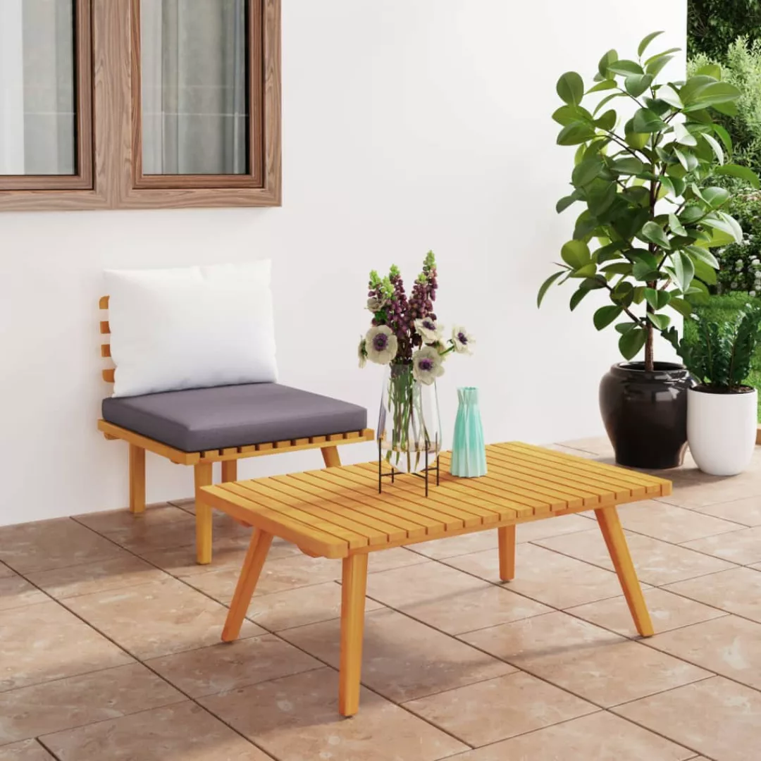 2-tlg. Garten-lounge-set Mit Kissen Massivholz Akazie günstig online kaufen