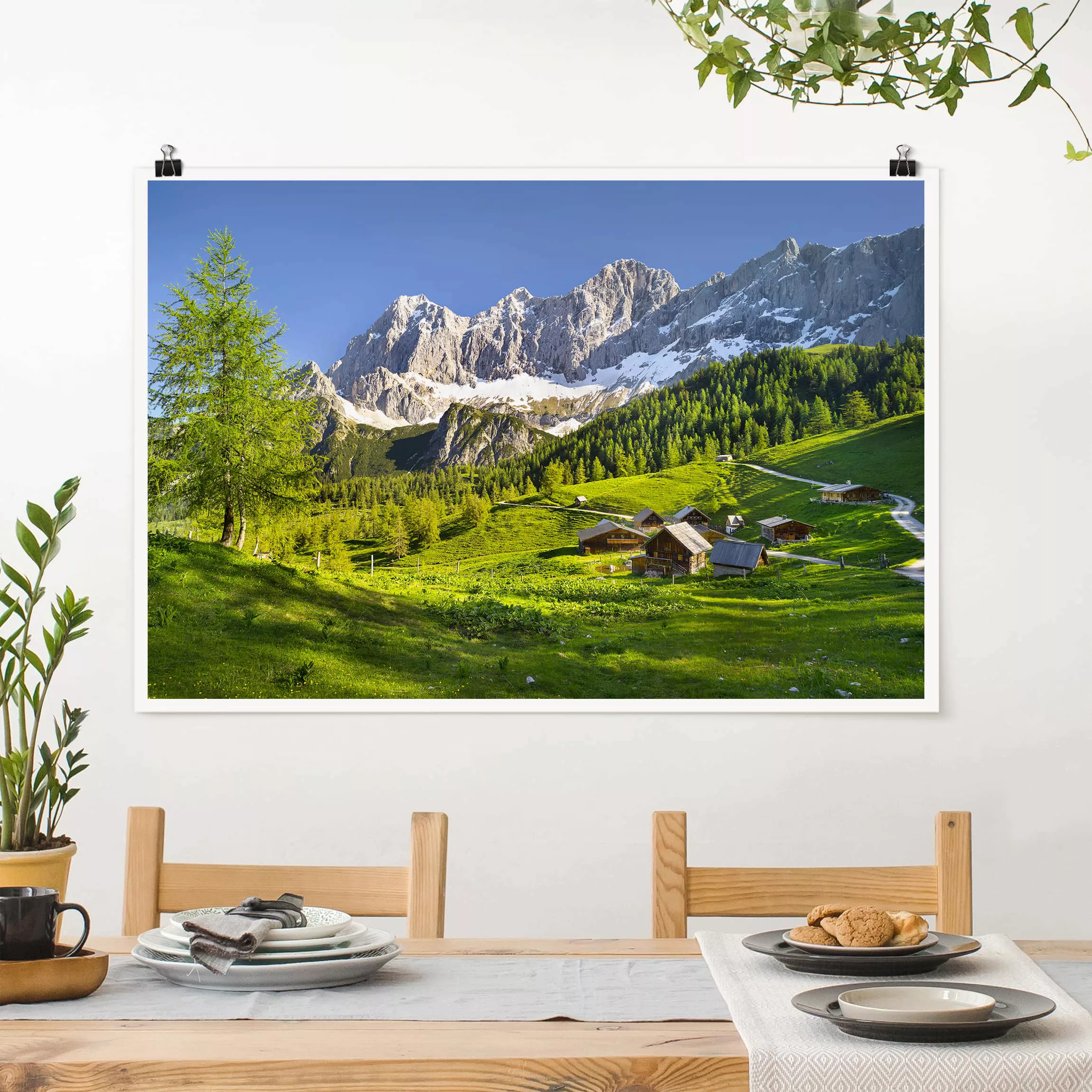 Poster Natur & Landschaft - Querformat Steiermark Almwiese günstig online kaufen