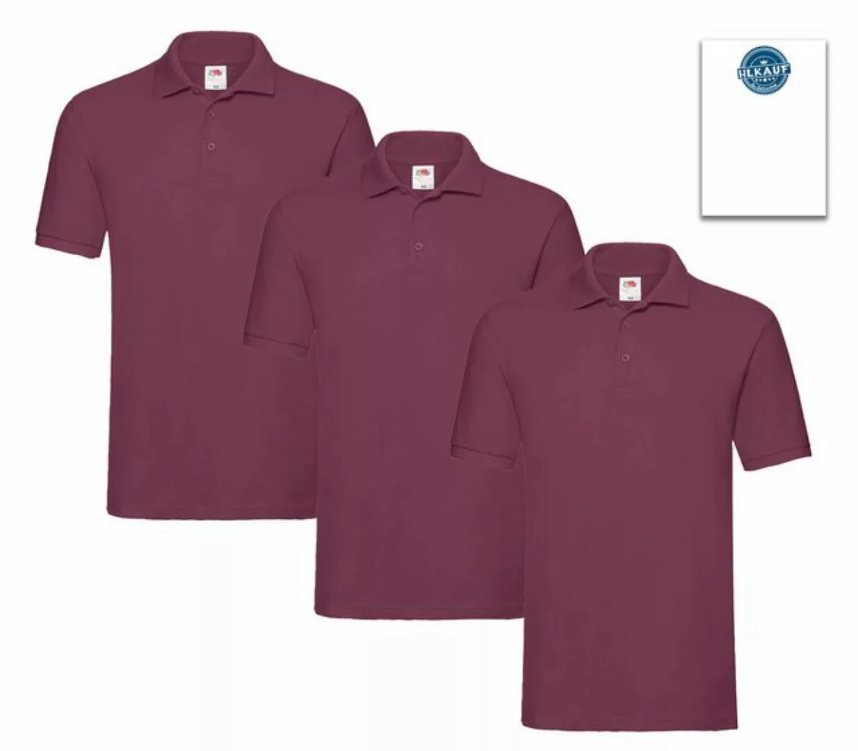 Fruit of the Loom Poloshirt 3er Premium Polo S M L XL XXL 3XL auch Farbsets günstig online kaufen