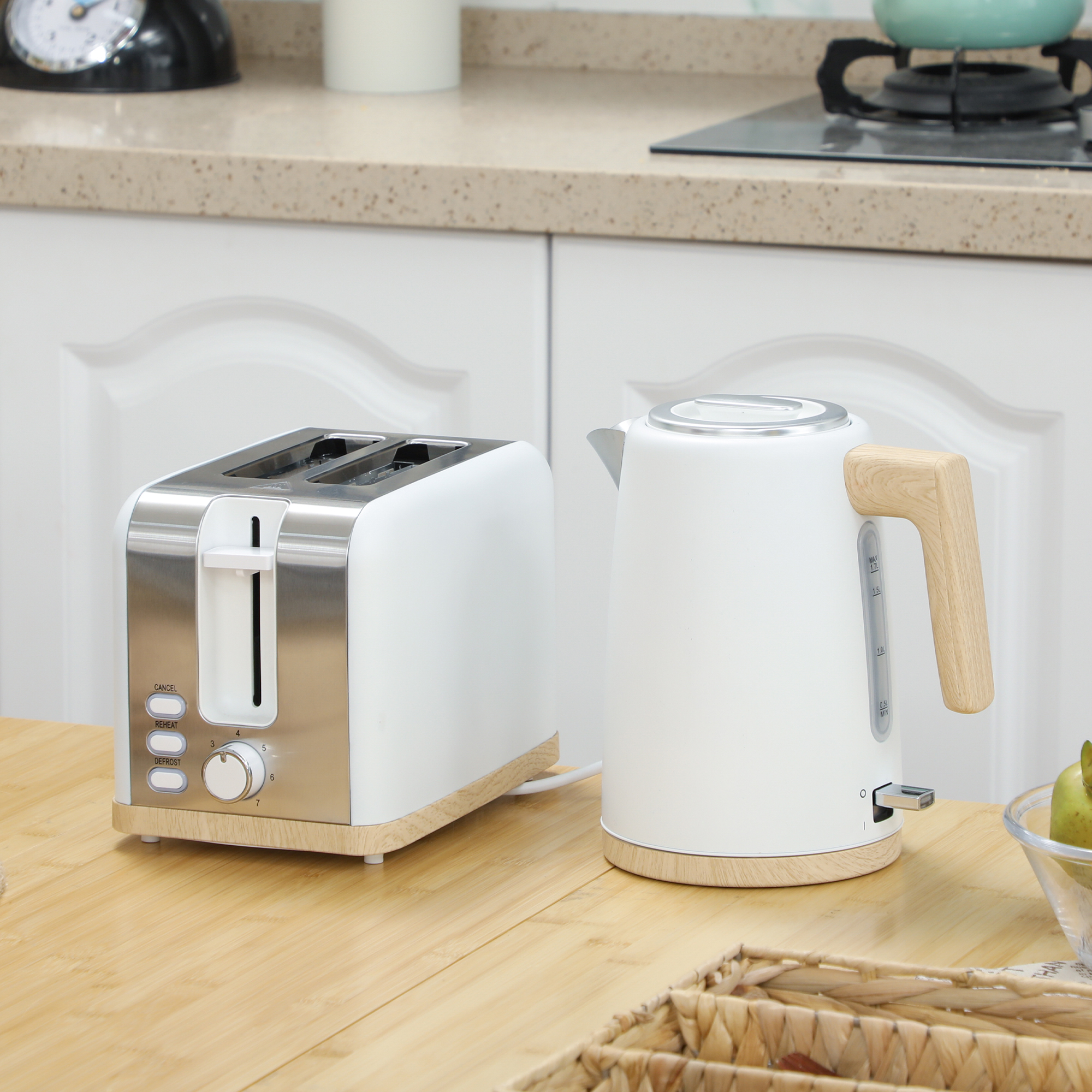 HOMCOM Wasserkocher Toaster Set 2200 W 1,7L Wasserkocher, 2 Scheiben Toaste günstig online kaufen
