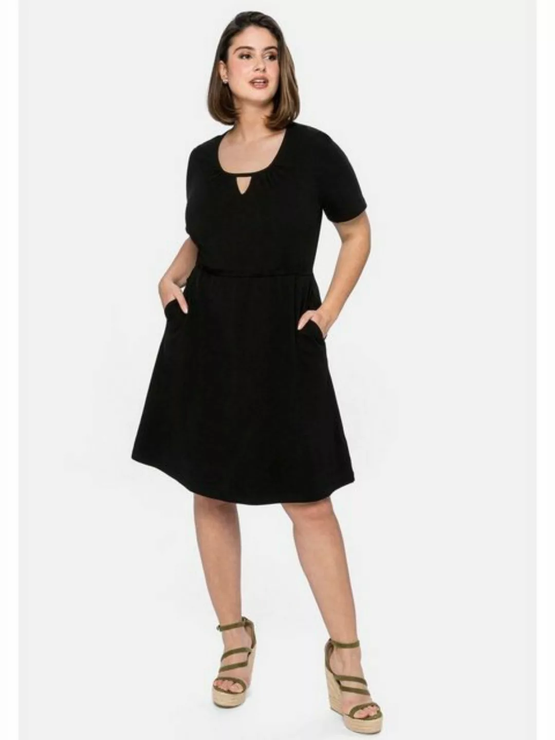 Sheego Jerseykleid "Große Größen", mit Cut-out am Ausschnitt günstig online kaufen