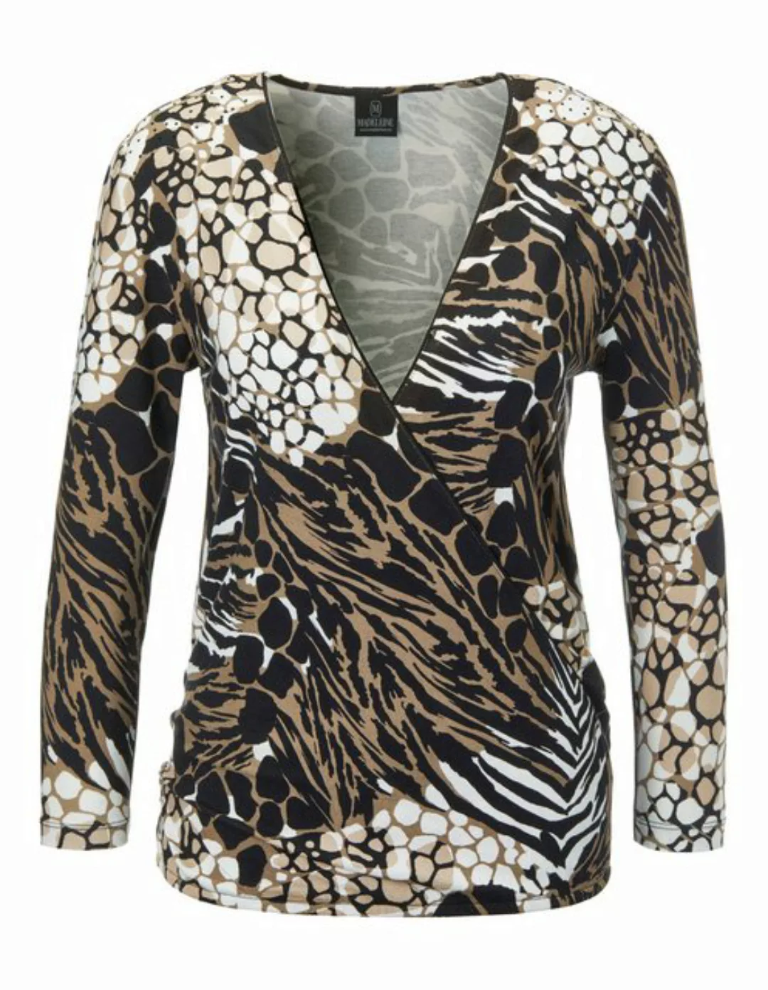 MADELEINE 3/4-Arm-Shirt Shirt mit Wickeleffekt und Animal-Print günstig online kaufen