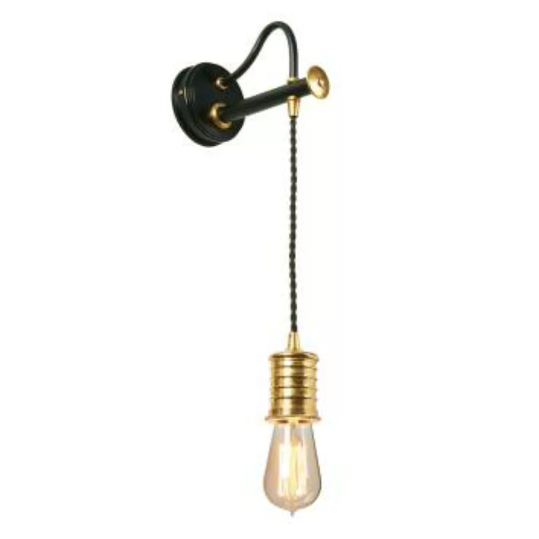 Wandlampe COLGAR Messing Schwarz Vintage Lampe günstig online kaufen