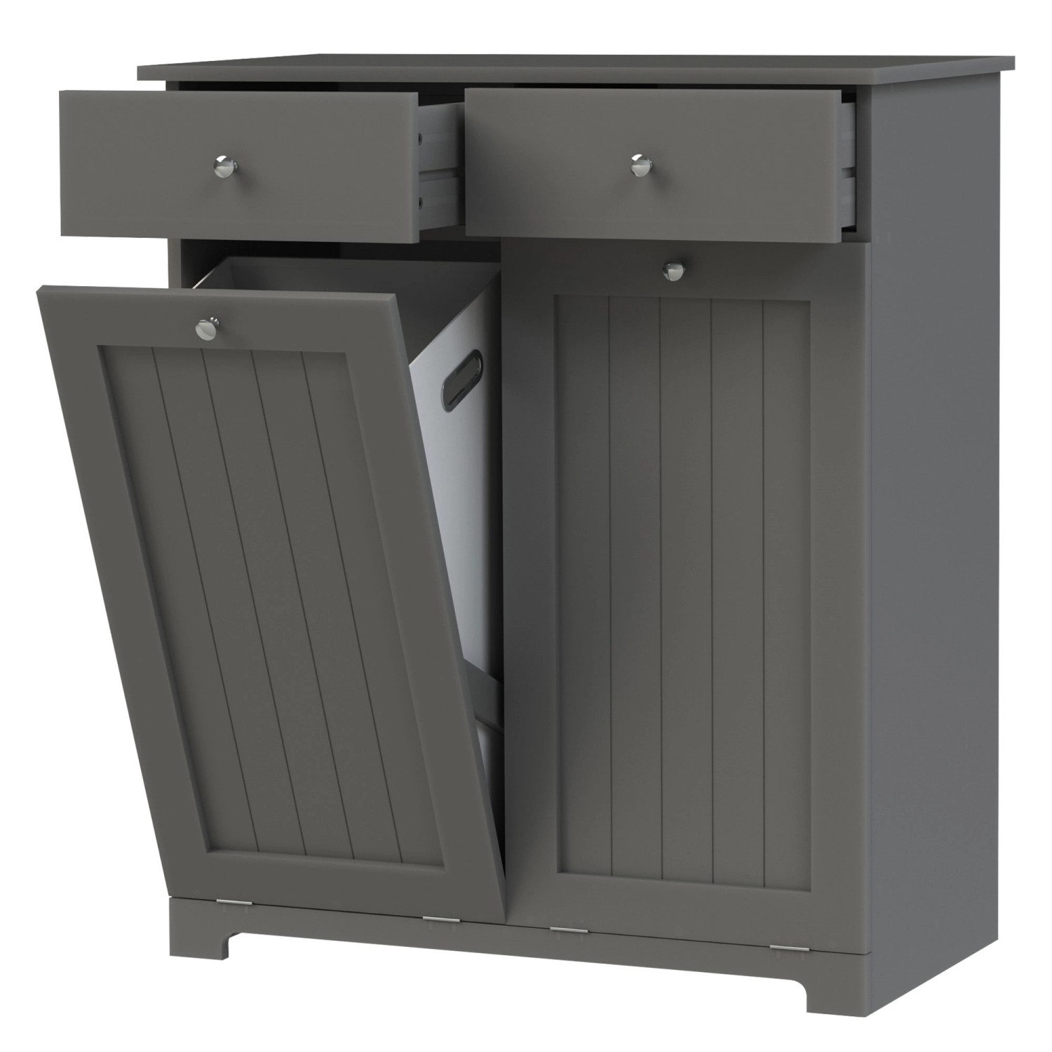 ML-Design Wäscheschrank mit 2 Ausklappbaren Wäschesäcken Grau 75x37x90 cm M günstig online kaufen